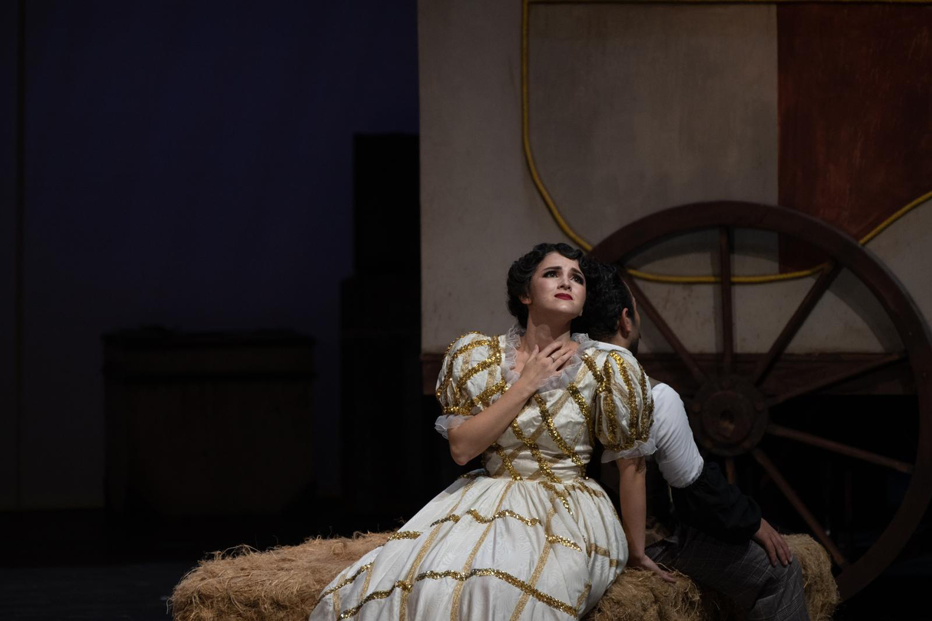 Il soprano Yulia Merkudinova nella rappresentazione operistica "Don Giovanni".